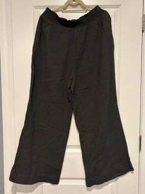 Faherty Wide Leg Gray Cotton Gauze Pants